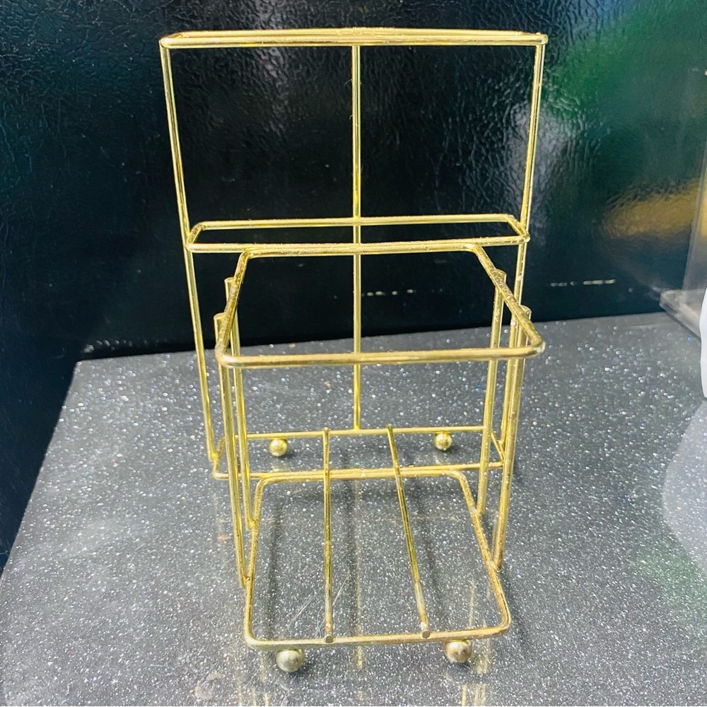 Vintage Gold Metal Caddy